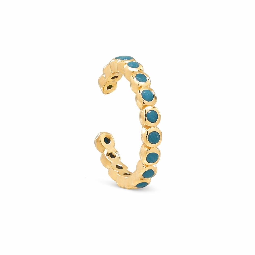 Turquoise Middle Ear Cuff - Earrings - Gold - Gold - Azil Boutique
