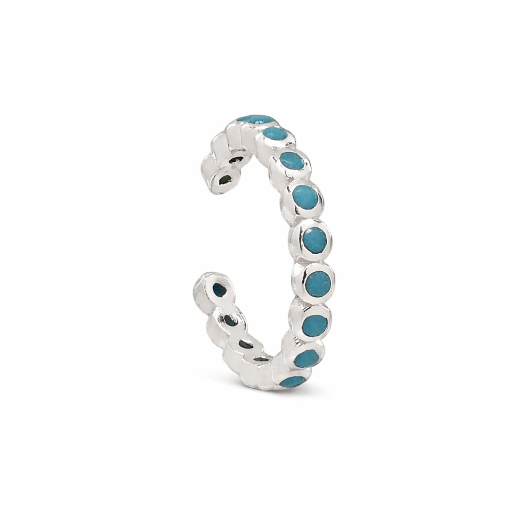 Turquoise Middle Ear Cuff - Earrings - Silver - Silver - Azil Boutique