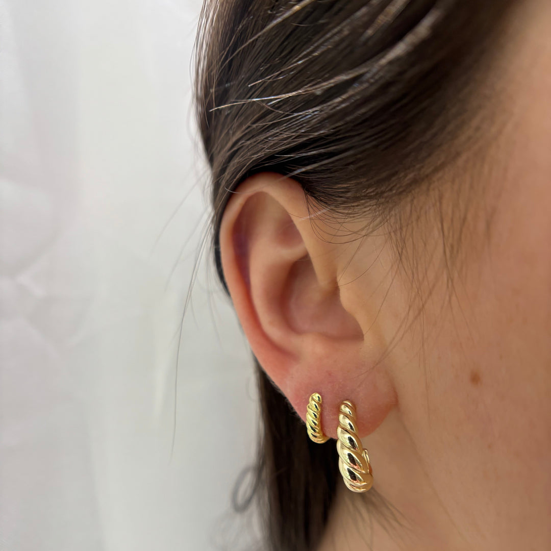 Thick Twisted Huggies - Earrings - - - Azil Boutique