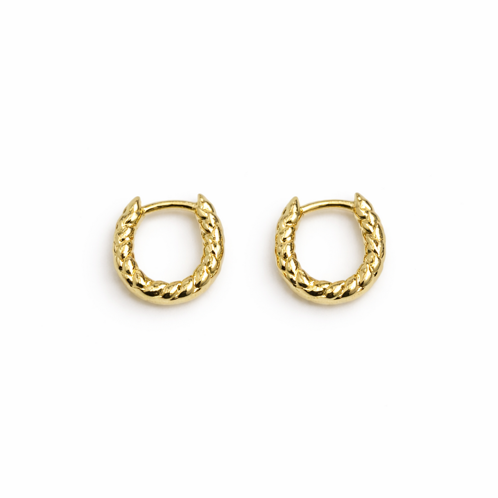 Thick Twisted Huggie Earrings - Earrings - - - Azil Boutique