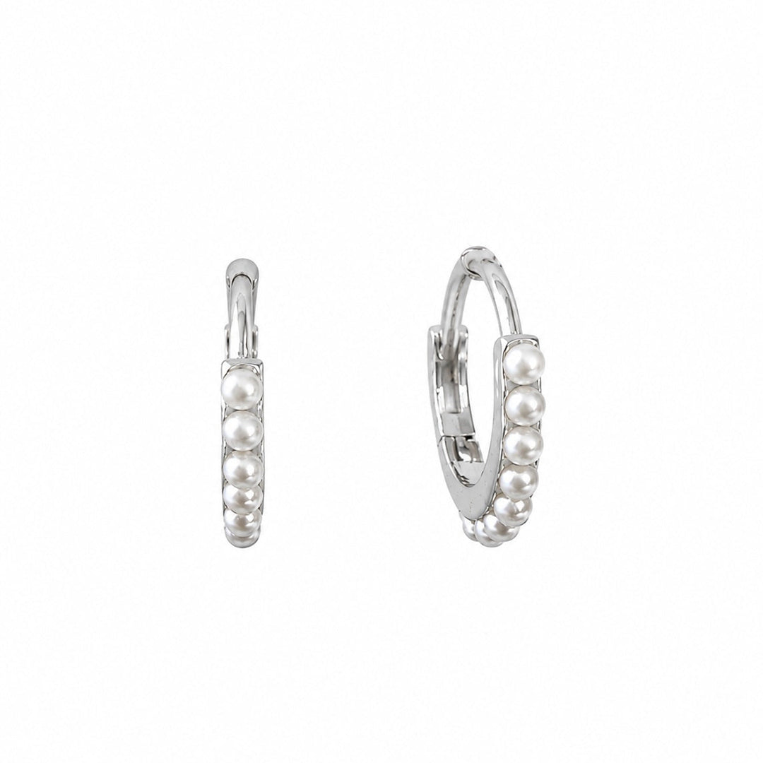 Mini Pearl Huggie Earrings