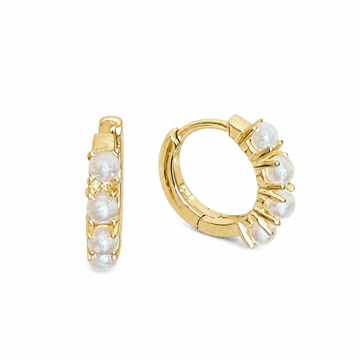 Pearl Huggie Earrings
