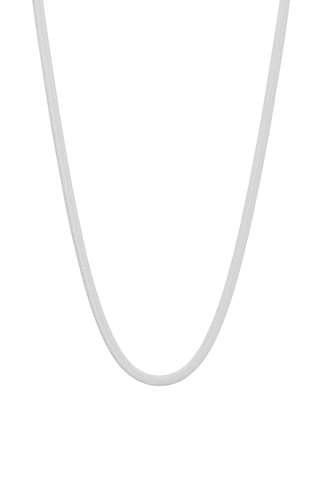 Herringbone Necklace - Necklaces - Silver - Silver / 4mm / 18" - Azil Boutique