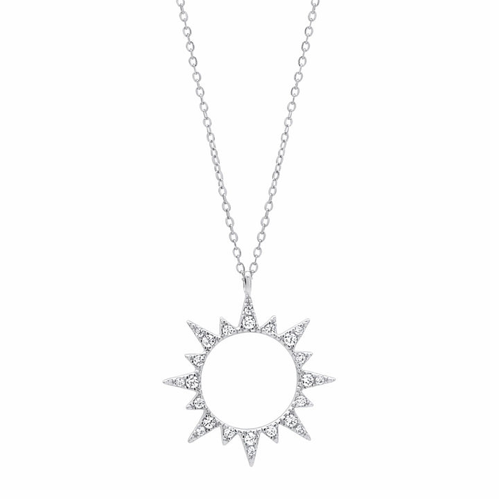 Cutout CZ Sun Necklace