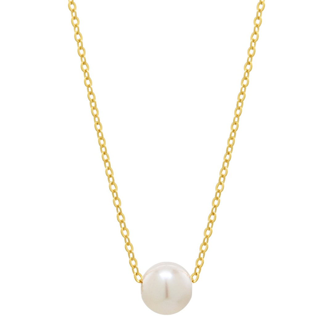 Floating Pearl Necklace on Thin Chain - Necklaces -  -  - Azil Boutique
