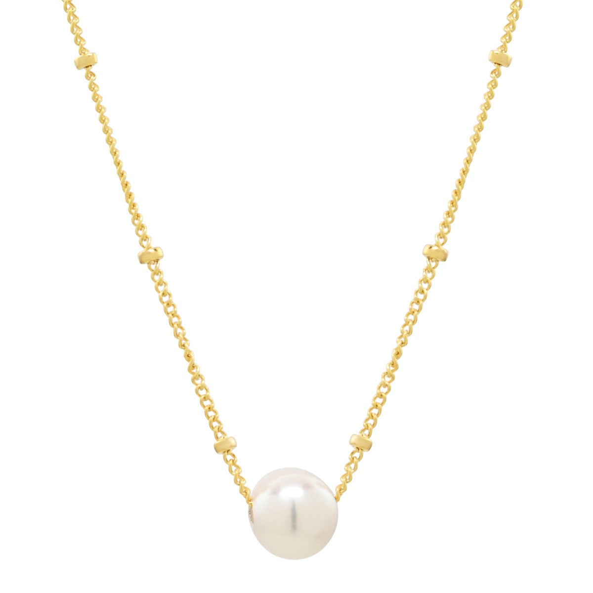 Floating Pearl Necklace on Ball Chain – Azil Boutique