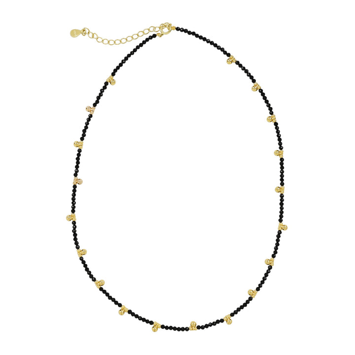 Beaded Nugget & Black Onyx Choker Necklace - Necklaces -  -  - Azil Boutique