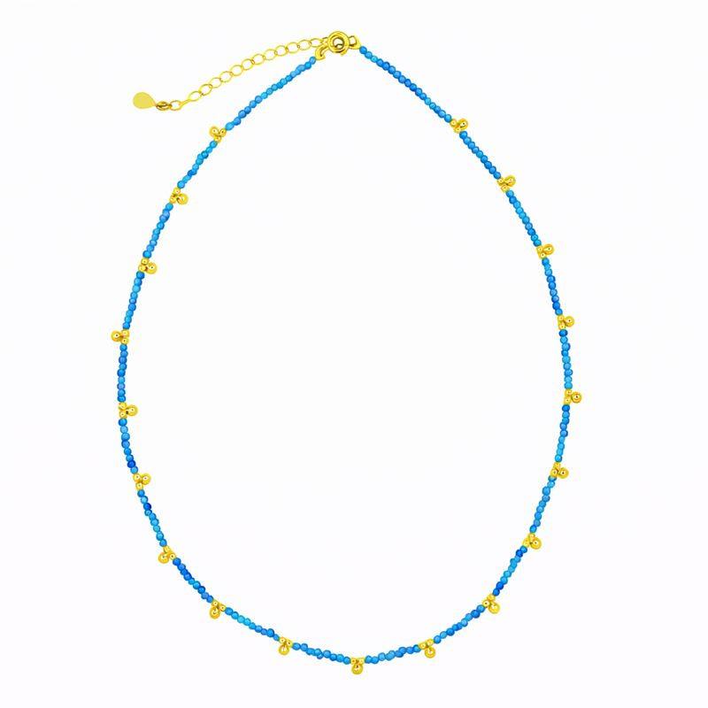 Turquoise Beaded Nugget Necklace - Necklaces - - - Azil Boutique