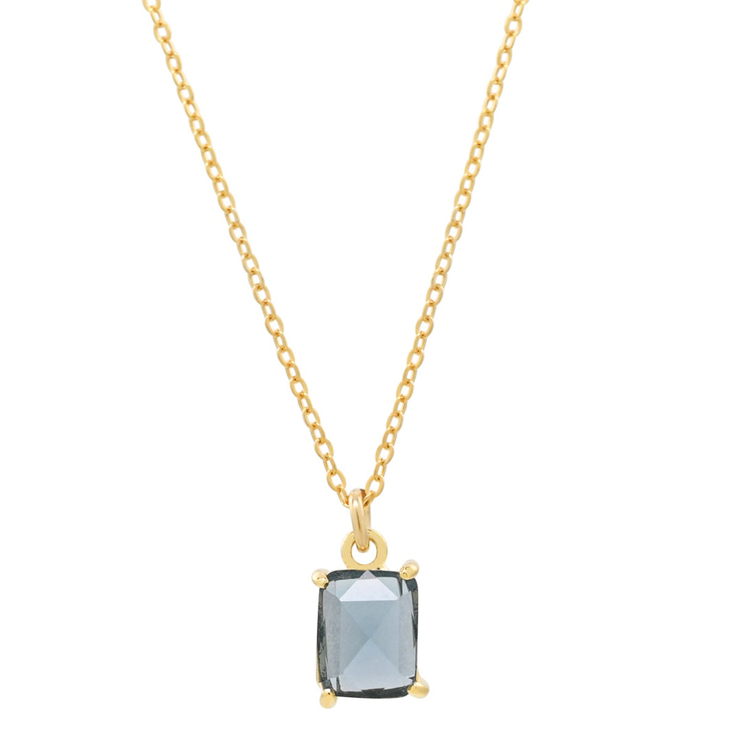 London Blue Topaz Emerald Necklace - Necklaces -  -  - Azil Boutique