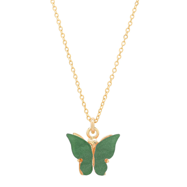 Dark Green Butterfly Necklace - Necklaces -  -  - Azil Boutique