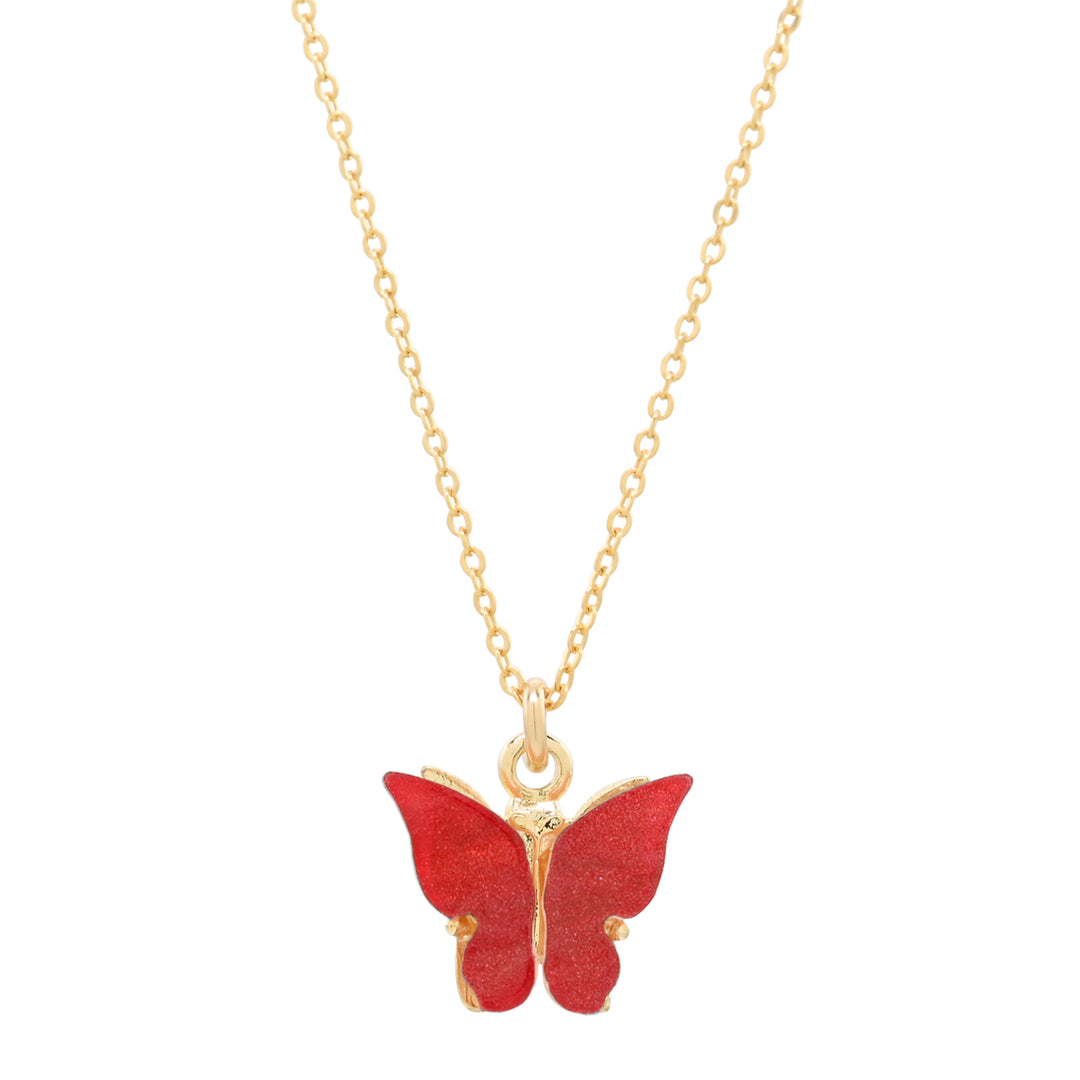 Red Butterfly Necklace - Necklaces -  -  - Azil Boutique