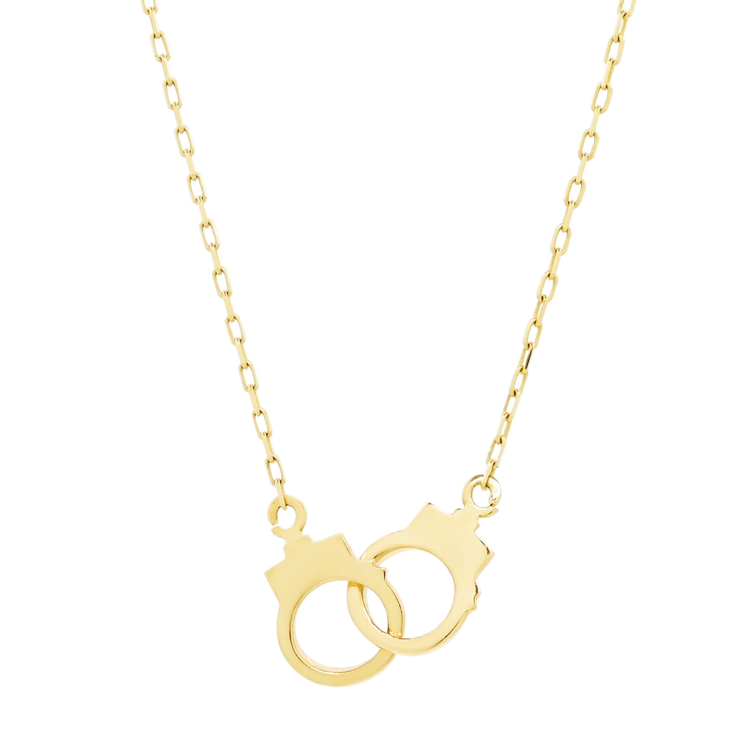 14k Solid Gold Handcuff Necklace - Necklaces -  -  - Azil Boutique