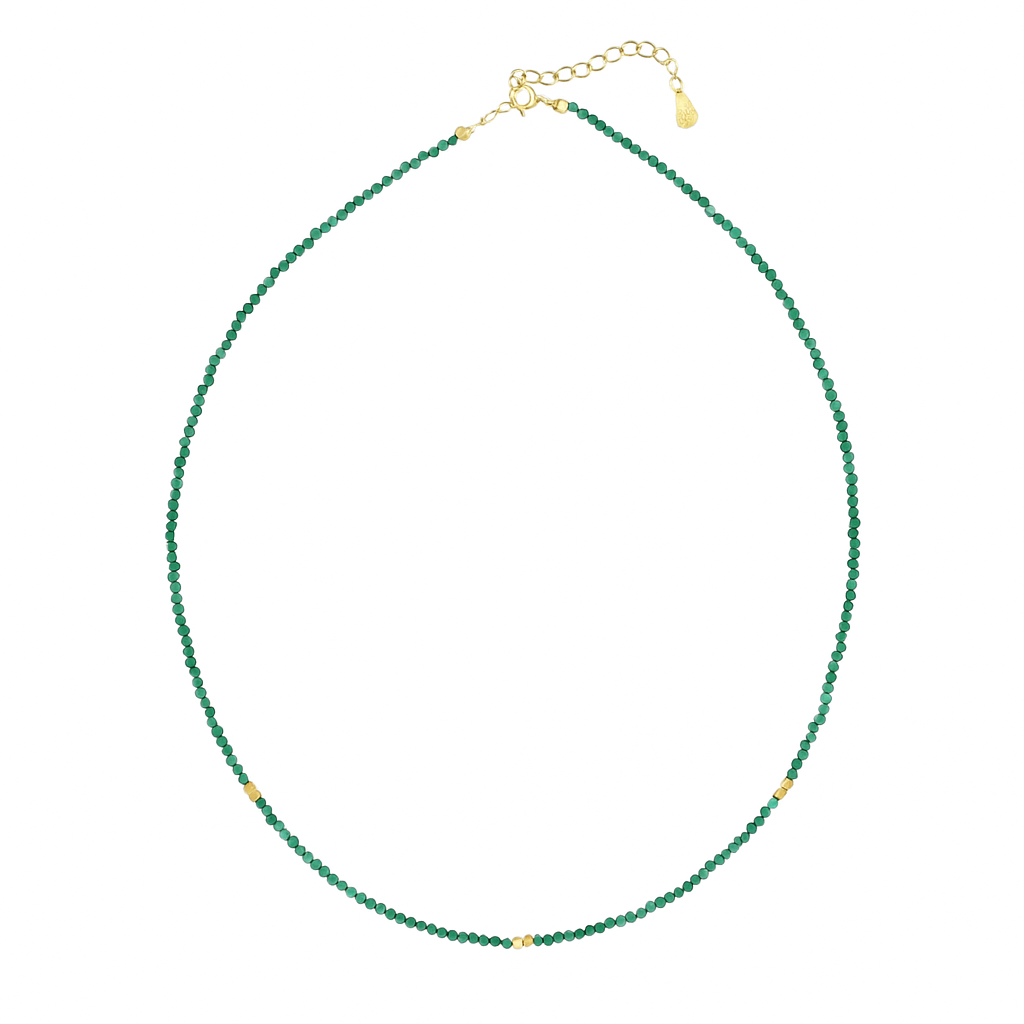 Emerald + Gold Mix Choker Necklace - Necklaces - - - Azil Boutique