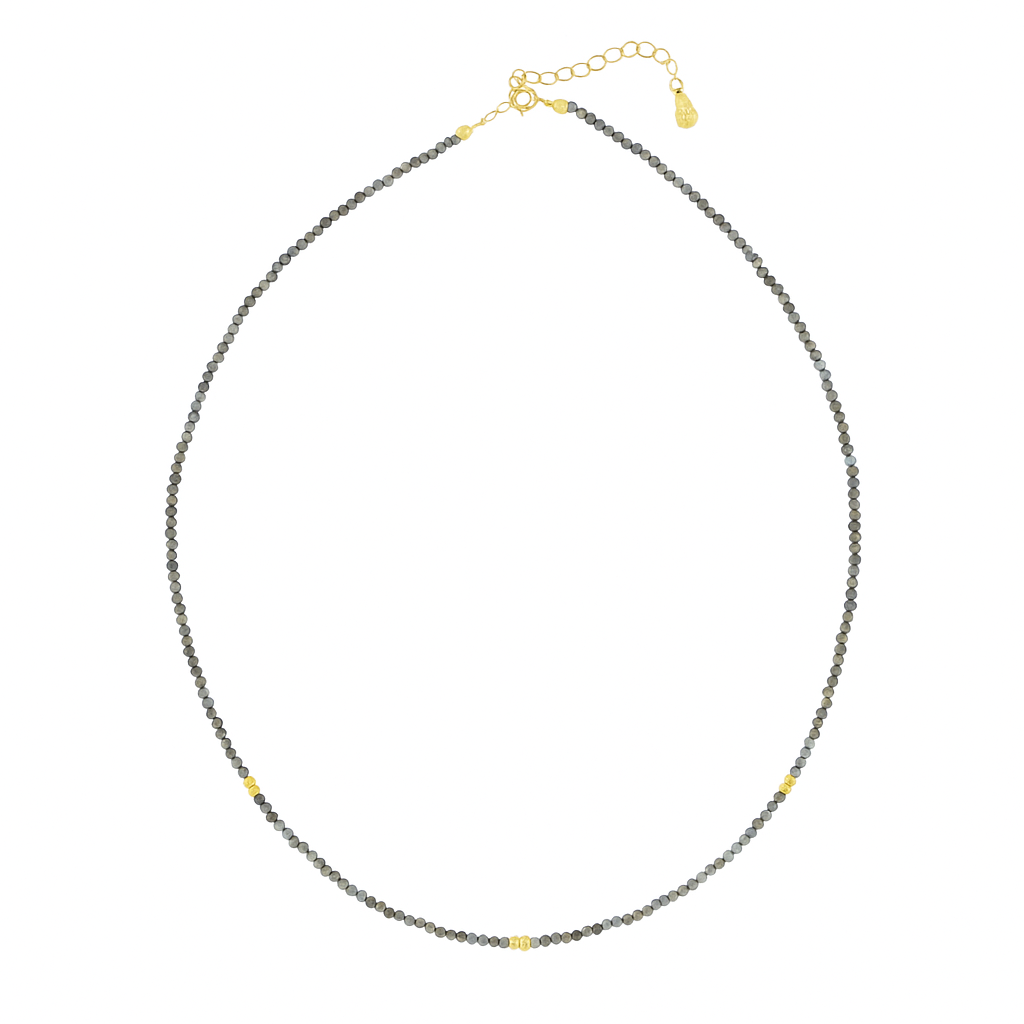Labradorite + Gold Mix Necklace - Necklaces - - - Azil Boutique