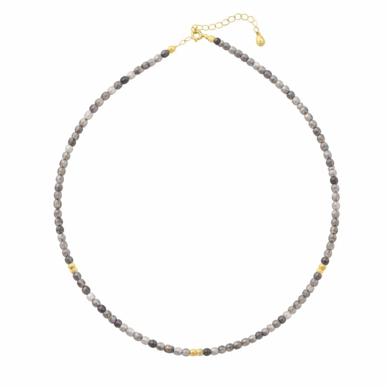 Sodalite + Gold Mix Necklace - Necklaces - - - Azil Boutique