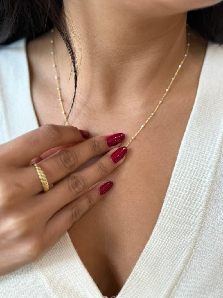 2 Tone Big Silver Ball Chain Necklace - jewelry - - - Azil Boutique