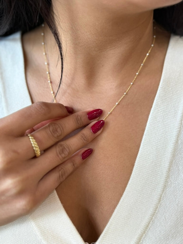 2 Tone Big Silver Ball Chain Necklace - jewelry - - - Azil Boutique