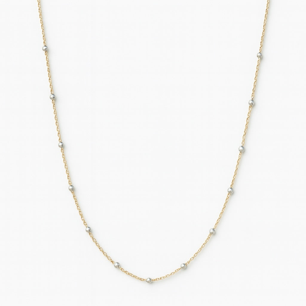 2 Tone Big Silver Ball Chain Necklace - jewelry - 16" - 16" - Azil Boutique