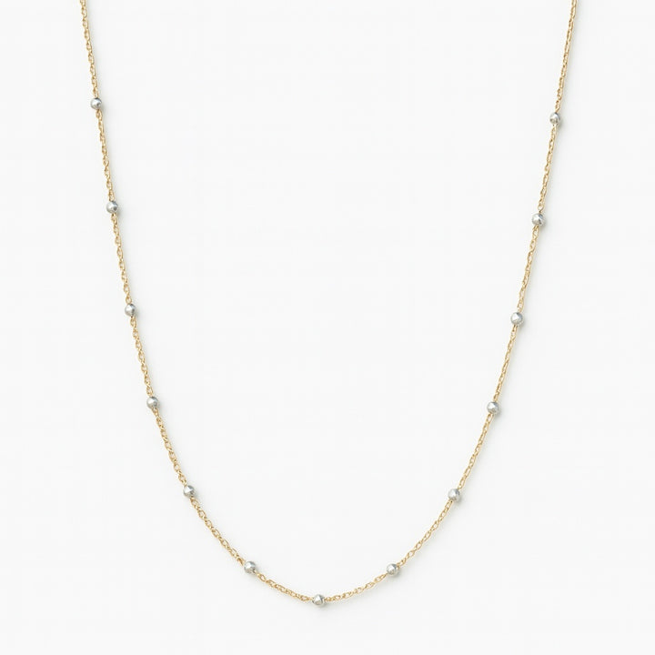 2 Tone Big Silver Ball Chain Necklace - jewelry - 16" - 16" - Azil Boutique