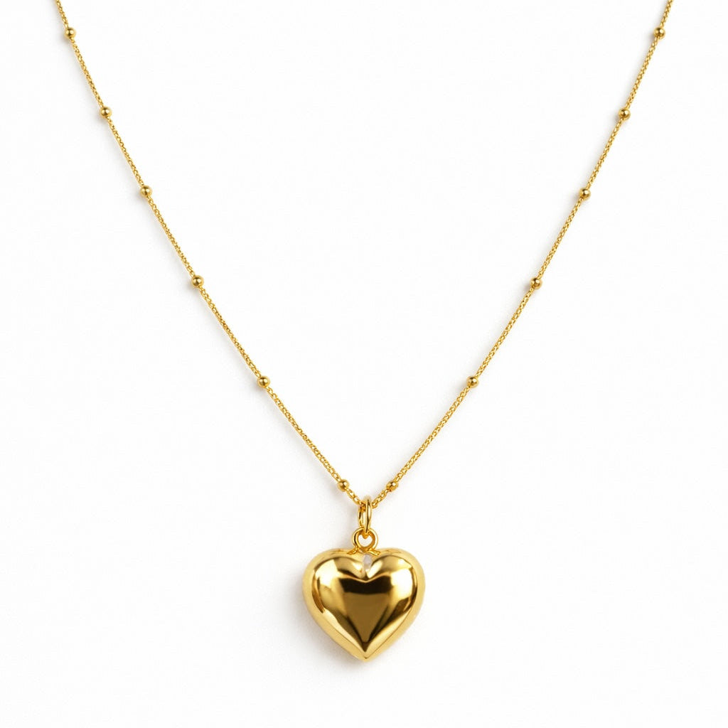 Puffy Heart Necklace - Necklaces - - - Azil Boutique