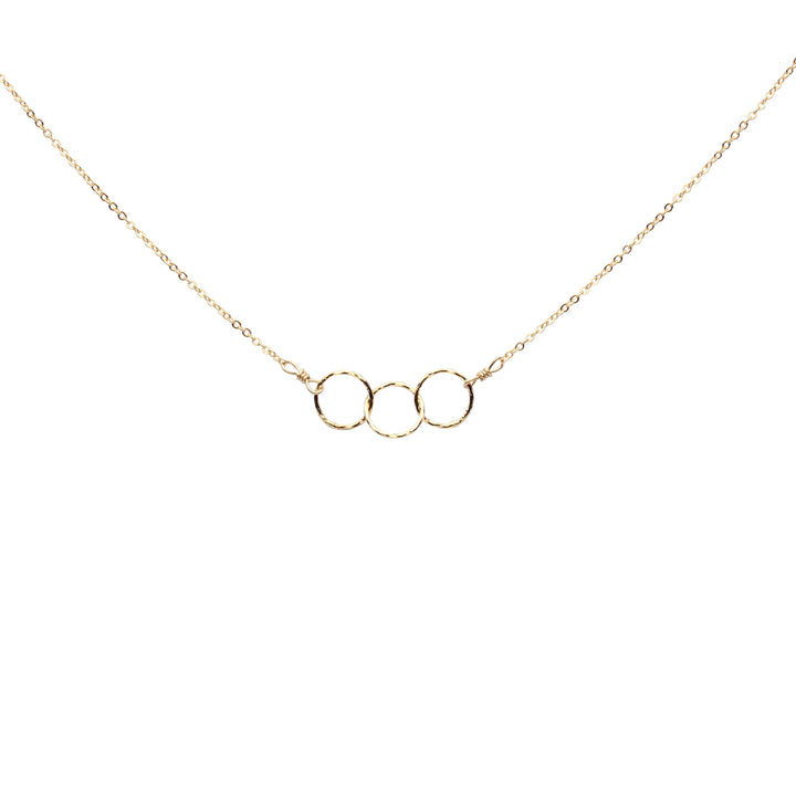 Tiny Triple Diamond Cut Circles Necklace - Necklaces - Gold - Gold - Azil Boutique