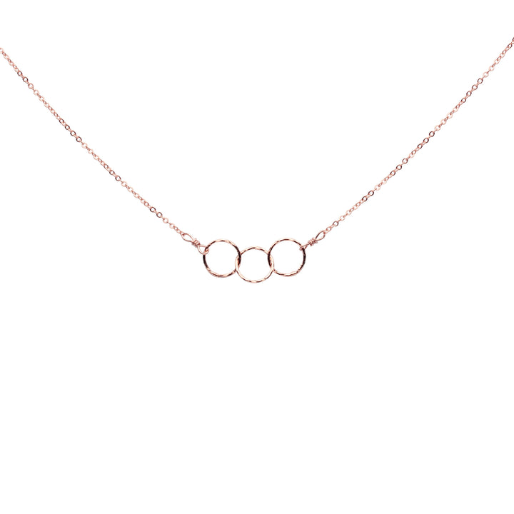 Tiny Triple Diamond Cut Circles Necklace - Necklaces - Rosegold - Rosegold - Azil Boutique