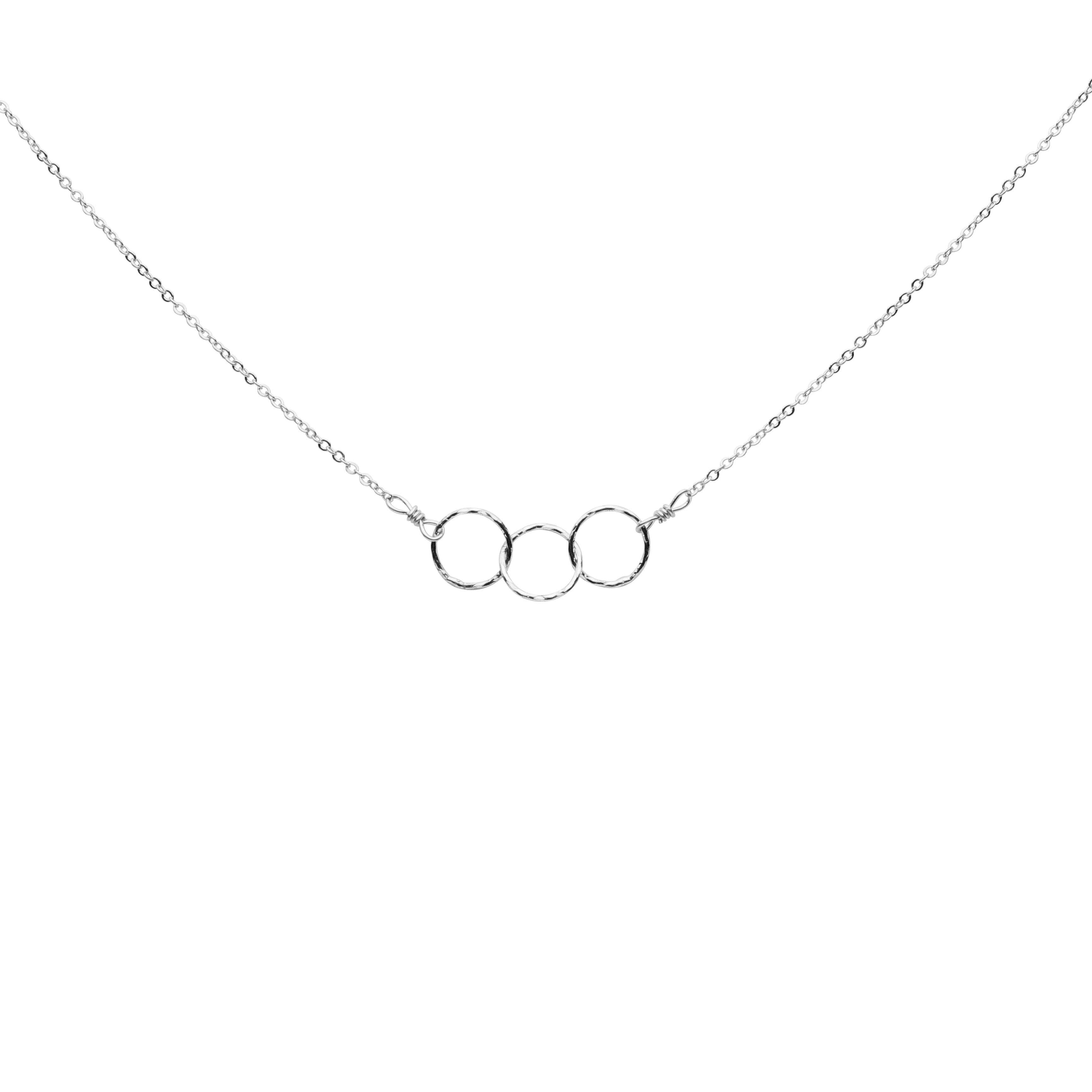 Tiny Triple Diamond Cut Circles Necklace – Azil Boutique