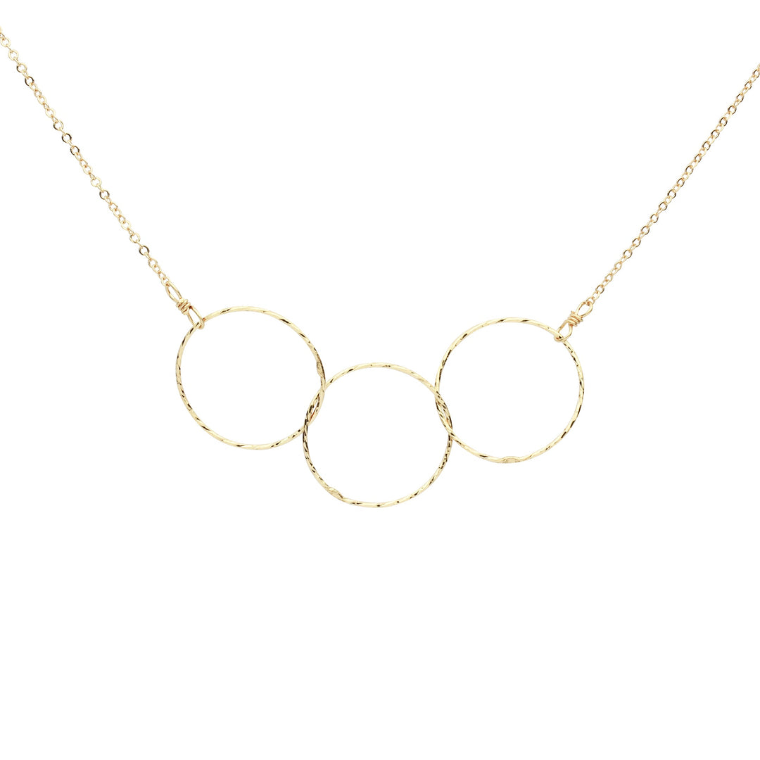 Triple Diamond Cut Circles Necklace - Necklaces - Gold - Gold - Azil Boutique