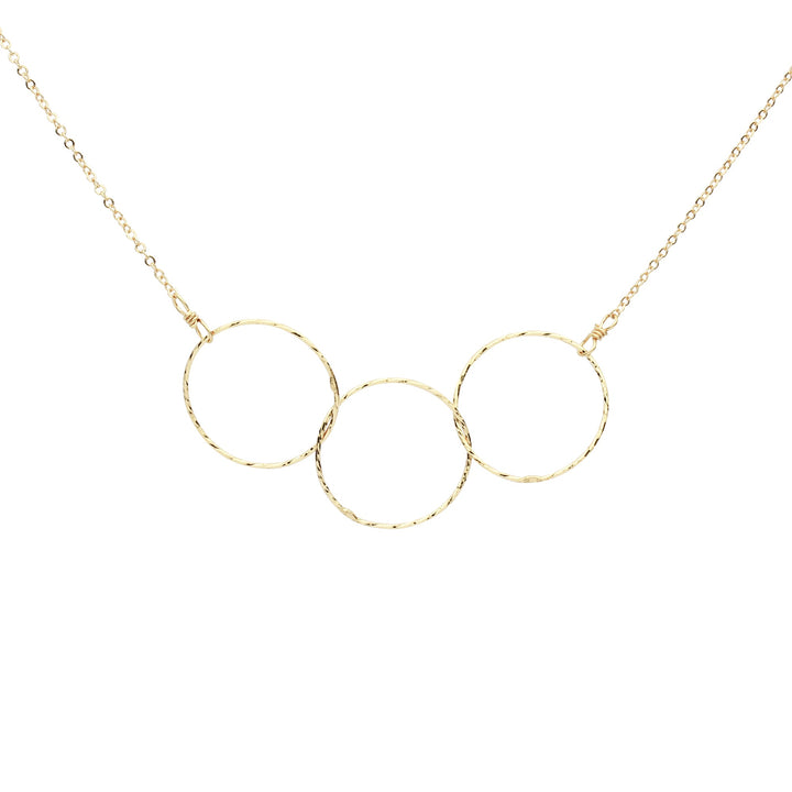 Triple Diamond Cut Circles Necklace - Necklaces - Gold - Gold - Azil Boutique