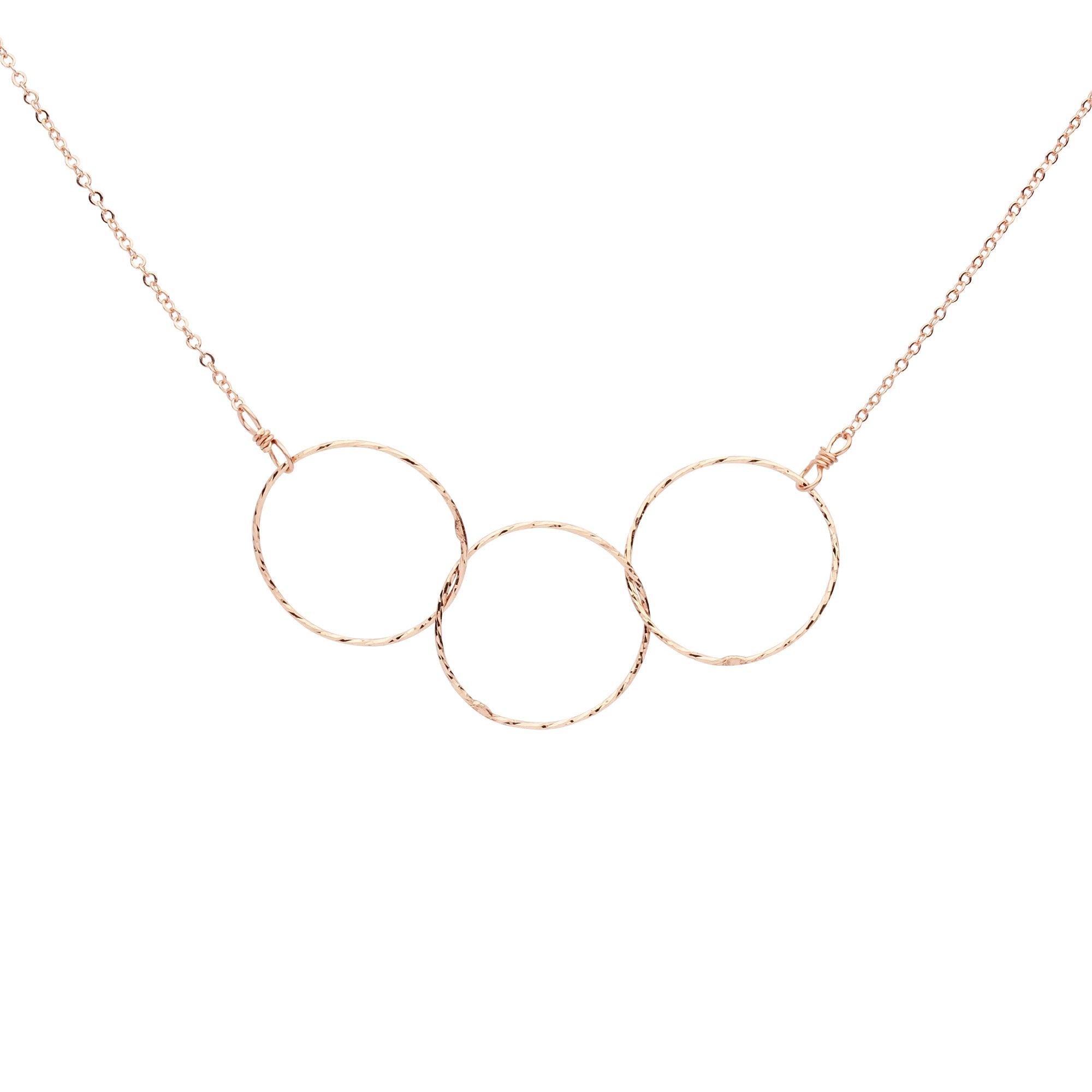 Triple Diamond Cut Circles Necklace – Azil Boutique