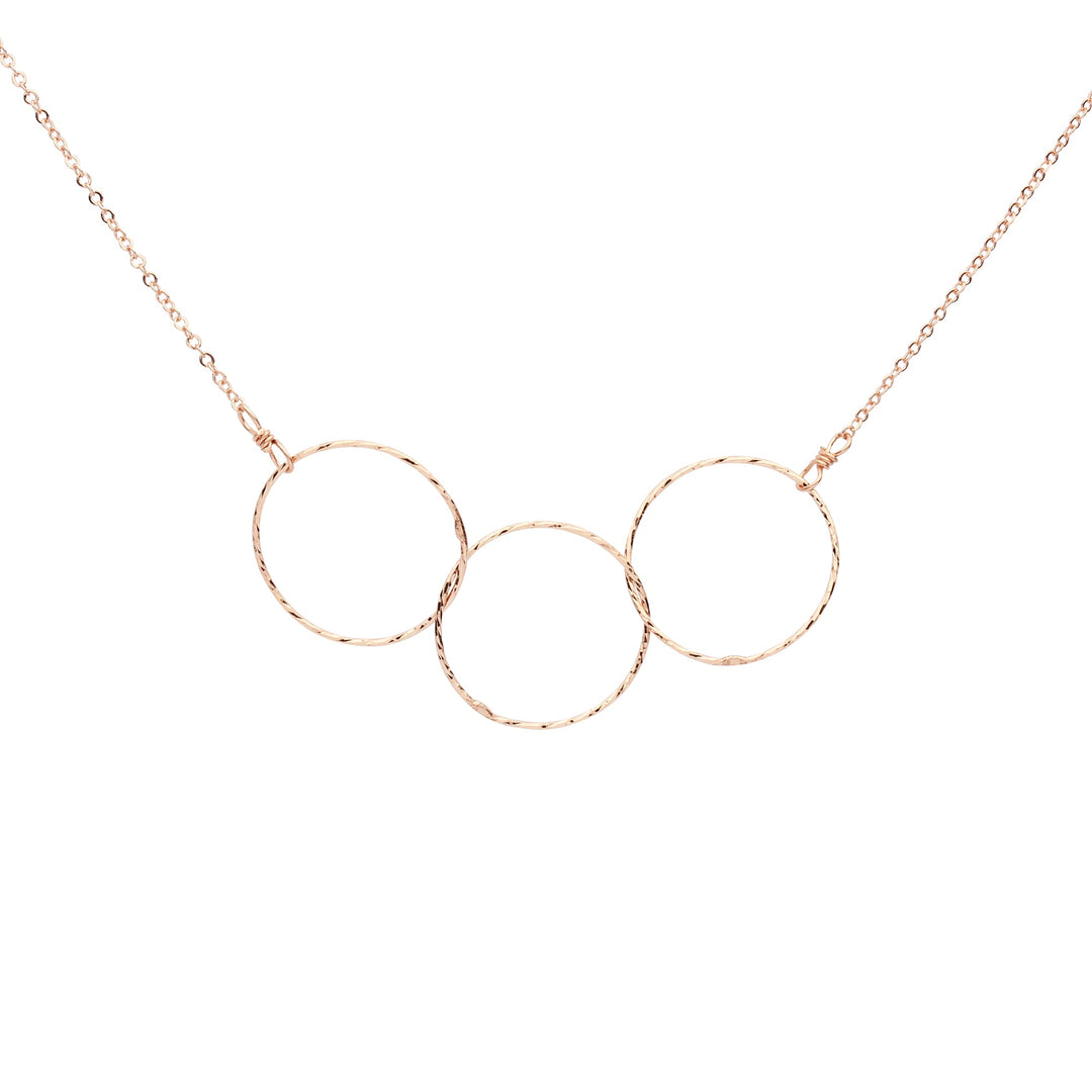 Triple Diamond Cut Circles Necklace - Necklaces - Rosegold - Rosegold - Azil Boutique