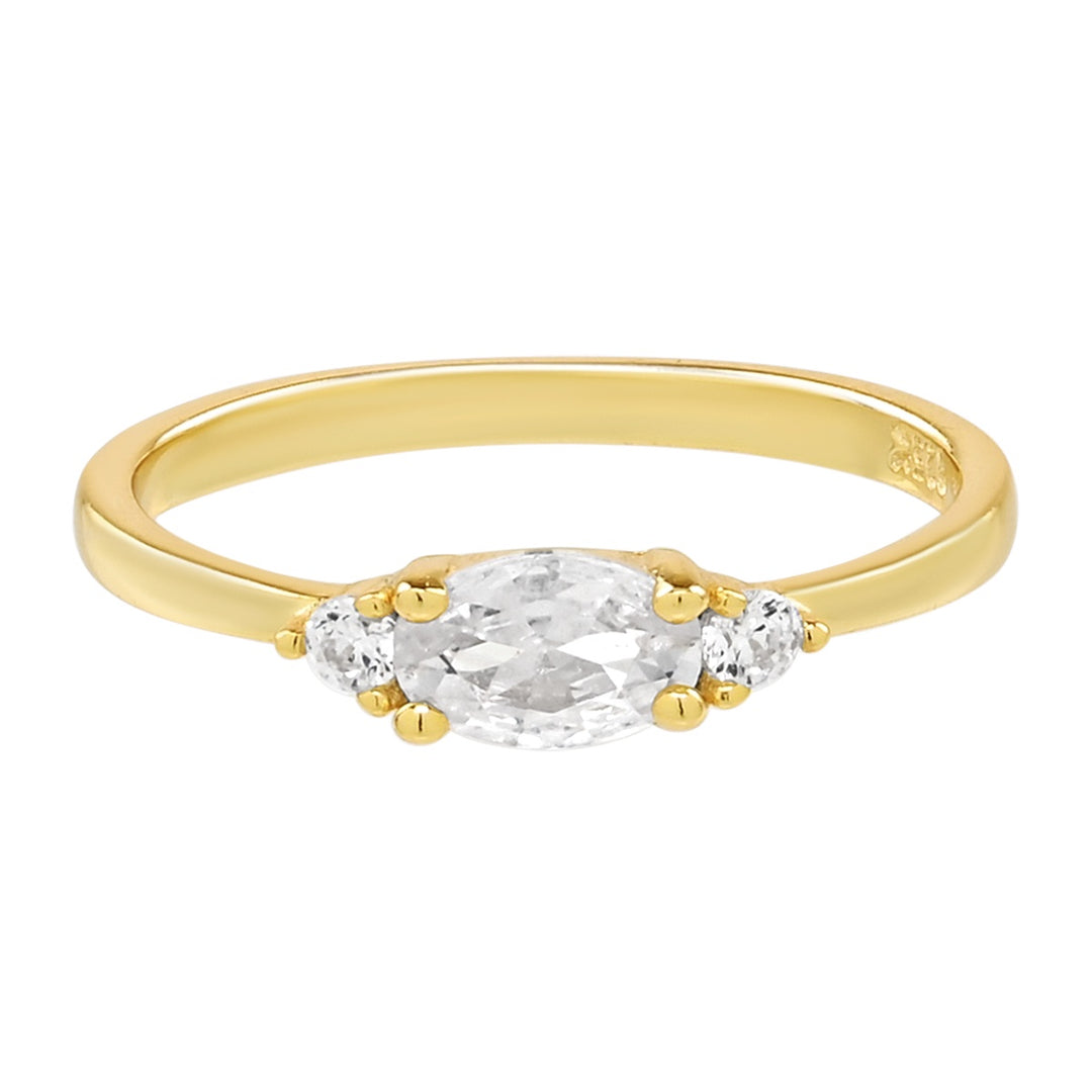 Triple CZ Centered Oval Ring - Rings - 6 - 6 - Azil Boutique
