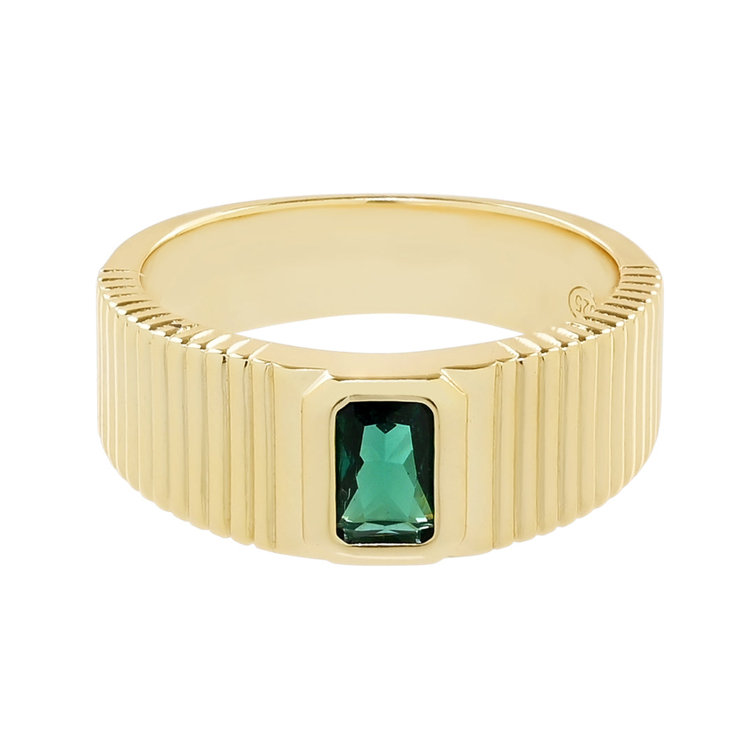 Emerald Signet Ring - Rings -  -  - Azil Boutique