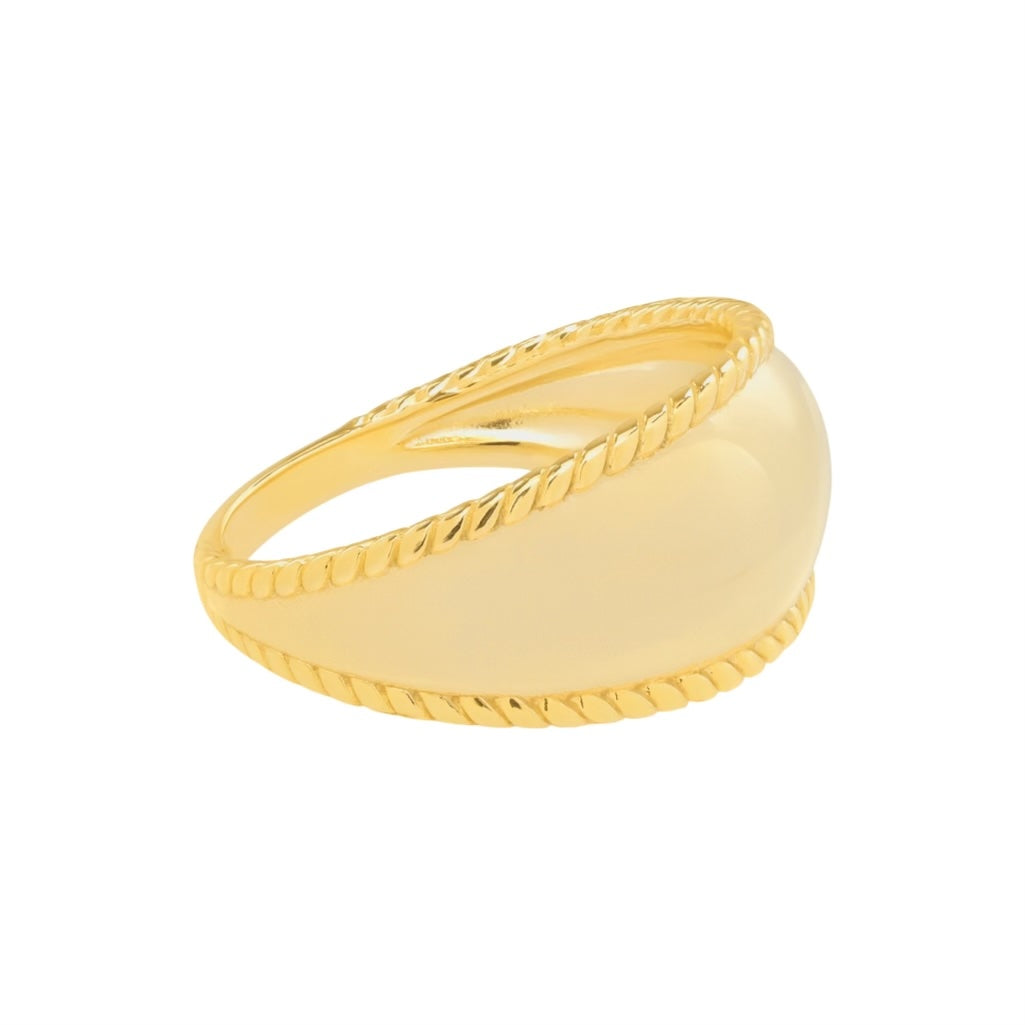Domed w/ Twisted Border Ring - Rings - - - Azil Boutique