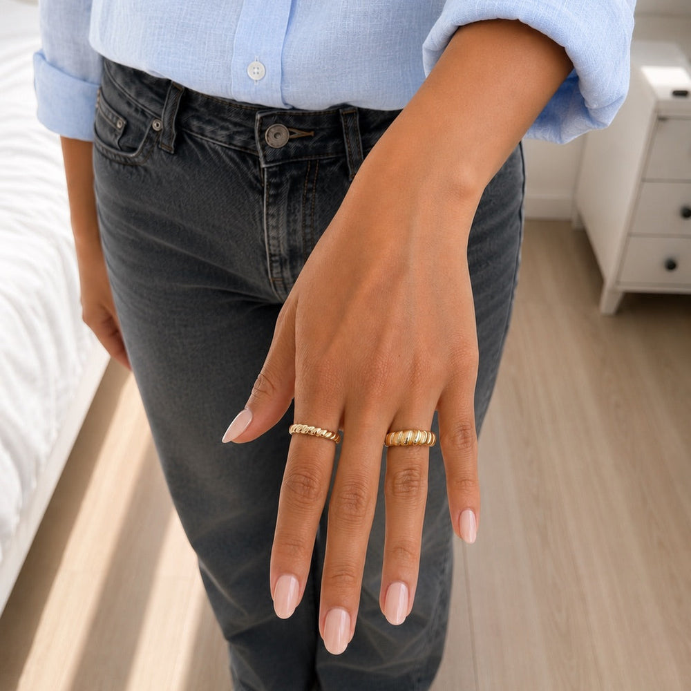 Thick Twisted Dome Ring - Rings - - - Azil Boutique
