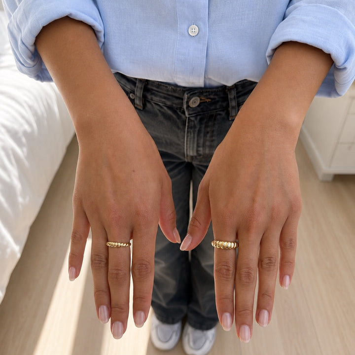 Thick Twisted Dome Ring - Rings - - - Azil Boutique