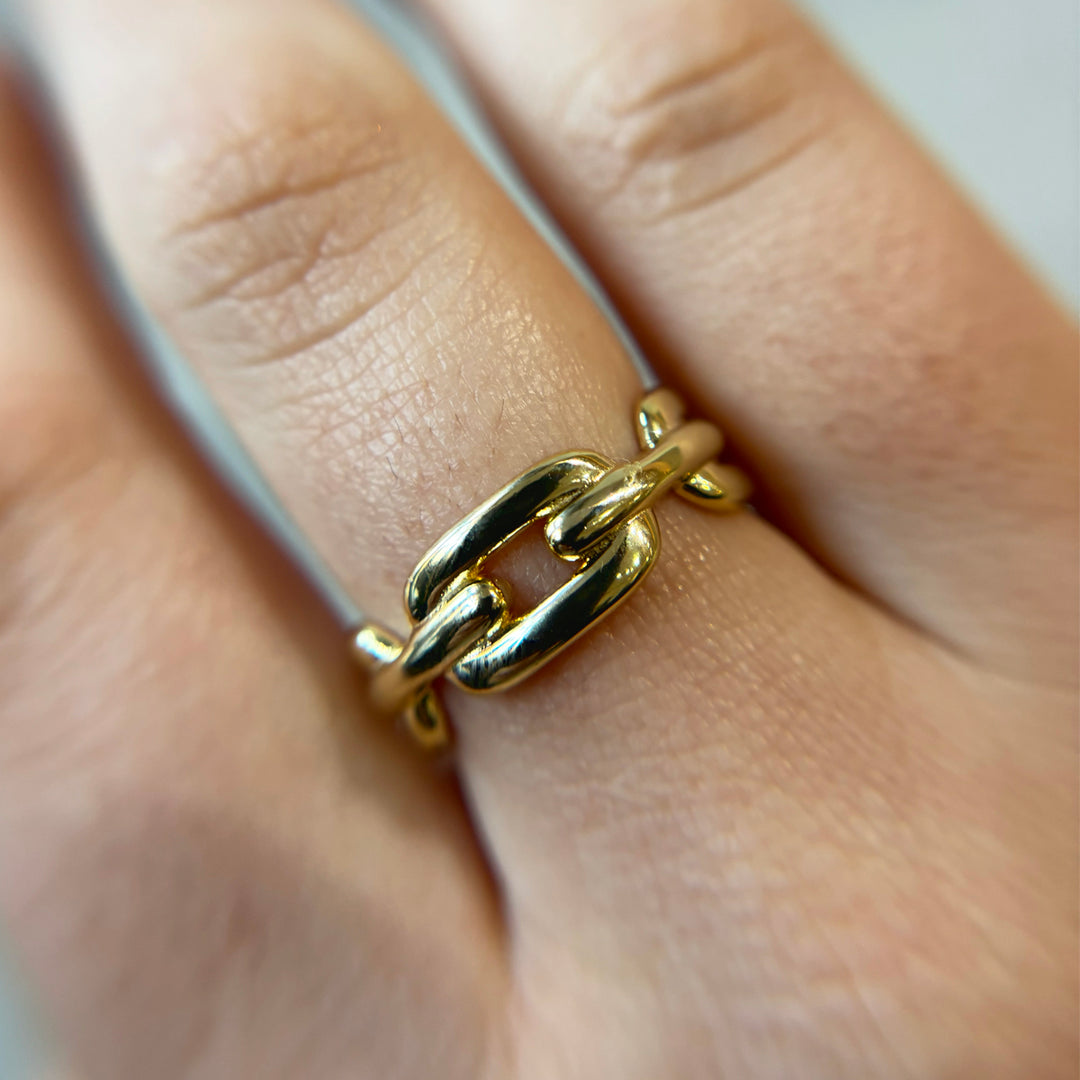 Modern Chain Link Band Ring - Rings - - - Azil Boutique