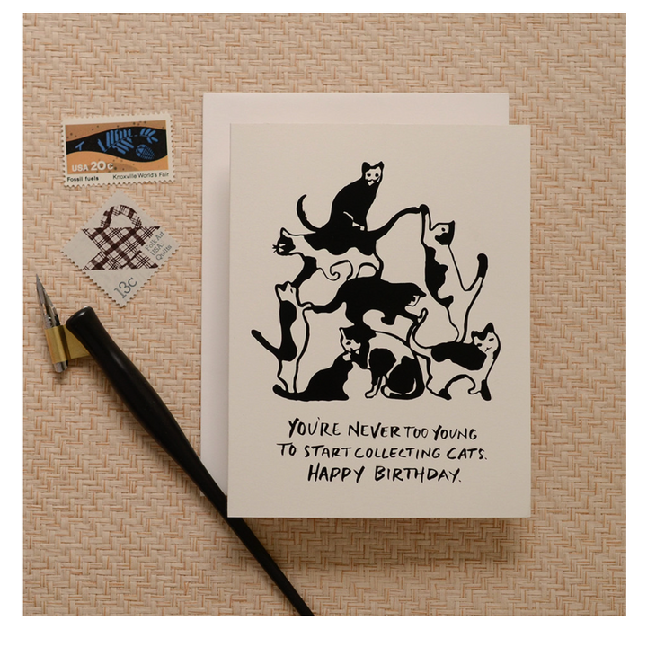 Cat Tower Birthday Greeting Card - Cards -  -  - Azil Boutique