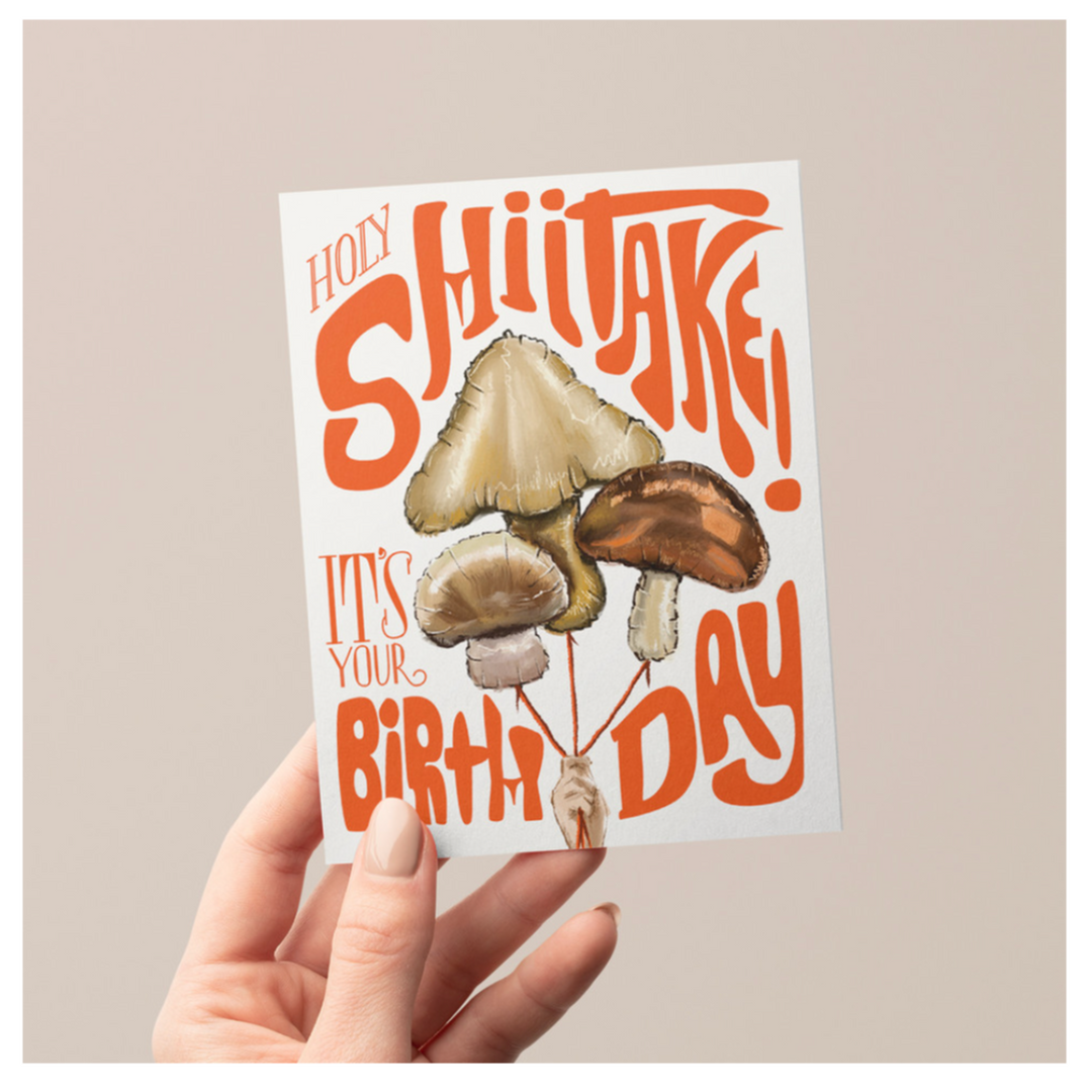 Holy Shiitake Birthday Greeting Card - Cards -  -  - Azil Boutique