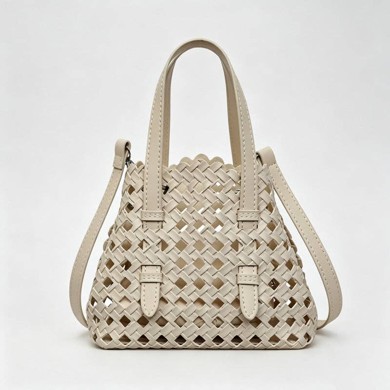 Mini Woven Cutout Handbag