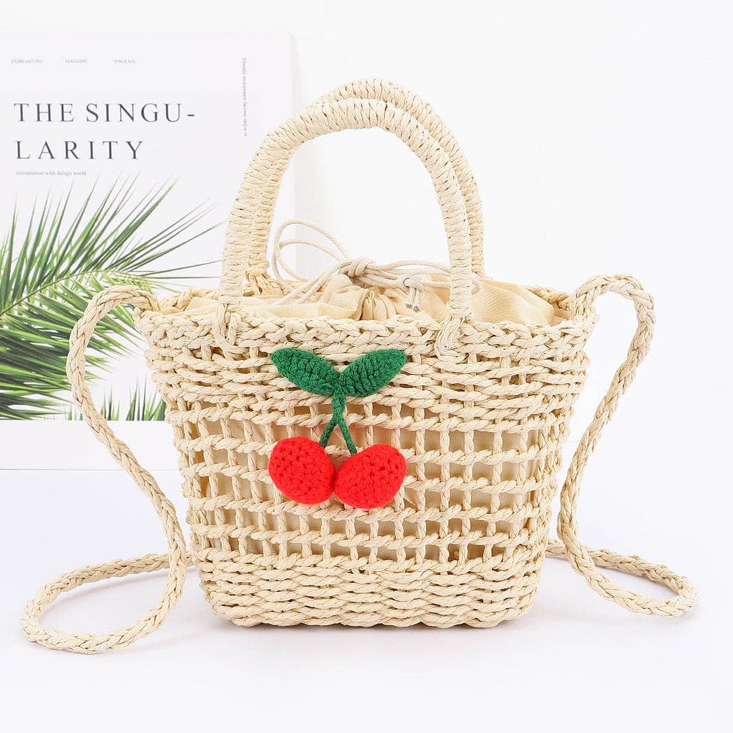 Straw Cherry Bag - Handbags - IV - IV - Azil Boutique