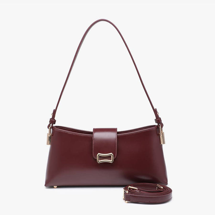 Caracas Flapover Shoulder Bag - Handbag - Dark Cherry - Dark Cherry - Azil Boutique