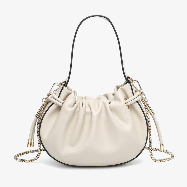 Thalia Ruched Bucket Bag w/ Drawstring | M2783 - - Greige - Greige - Azil Boutique