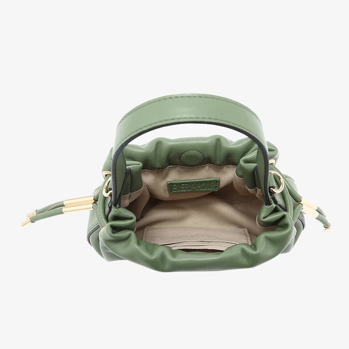 Thalia Ruched Bucket Bag w/ Drawstring | M2783 - - - - Azil Boutique