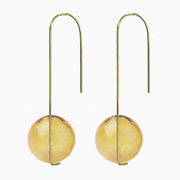 Yellow Glass Air Bubble Earrings