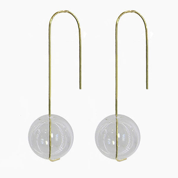 Clear Glass Air Bubble Earrings