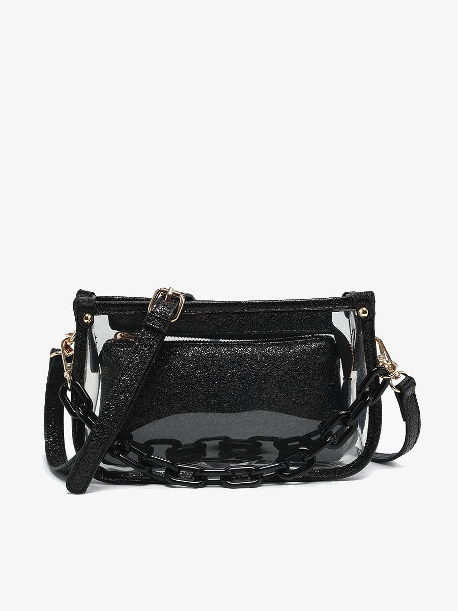 Jessica Clear Stadium Bag - Handbags - Black - Black - Azil Boutique