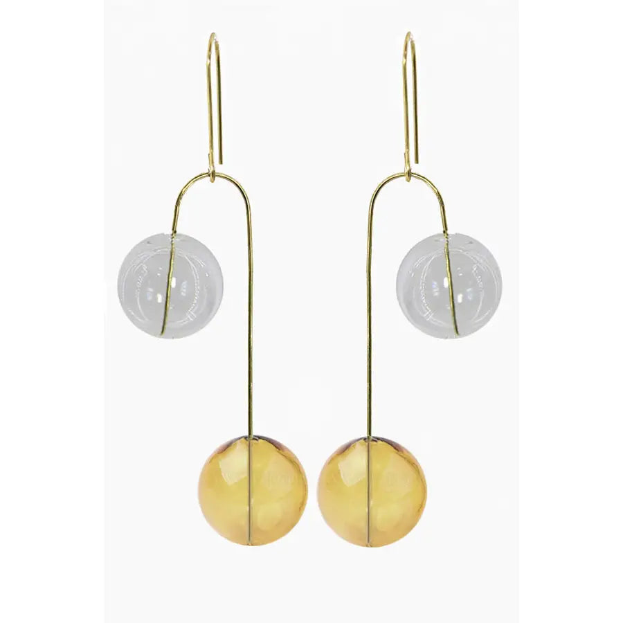 Yellow Glass Balance Earrings