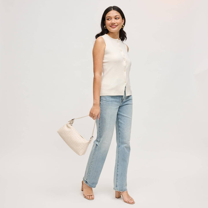 Audrey Woven Baguette Shoulder Bag