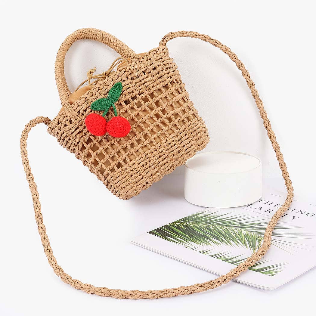 Straw Cherry Bag - Handbags - - - Azil Boutique